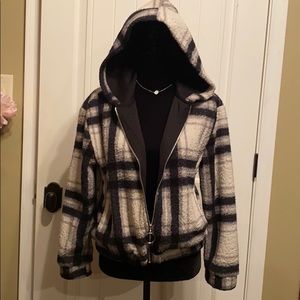 Pink Plush Hooded Jacket